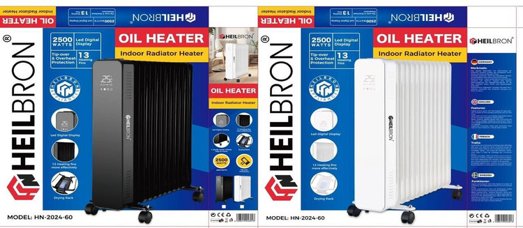 شوفاژ برقی هلیبرون | HEILBRONمدل HN2024-60 ظرفیت ۱۳ پره در تاج شاپینگ