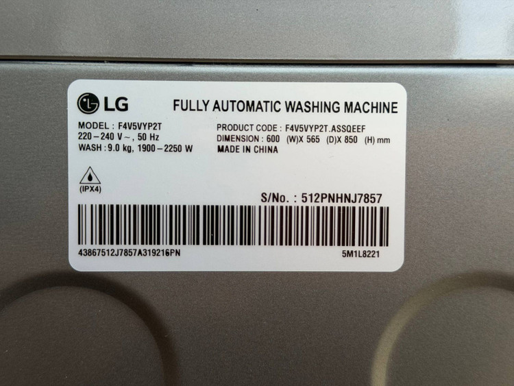 ماشین لباسشویی ال جی|LG مدل F4V5VYP0W | F4V5VYP2T با ظرفیت 9 کیلوگرم|تاج شاپینگ