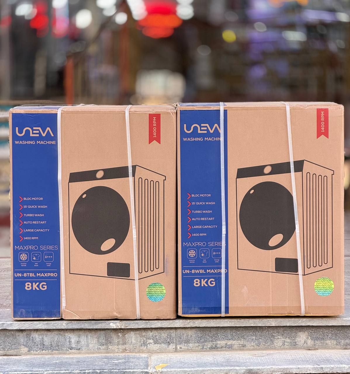 ماشین لباسشویی 8کیلوگرم 1400 یونیوا|UNEVAدور سفید و نقره مدل UN-8WBL MAXPRO|تاج شاپینگ